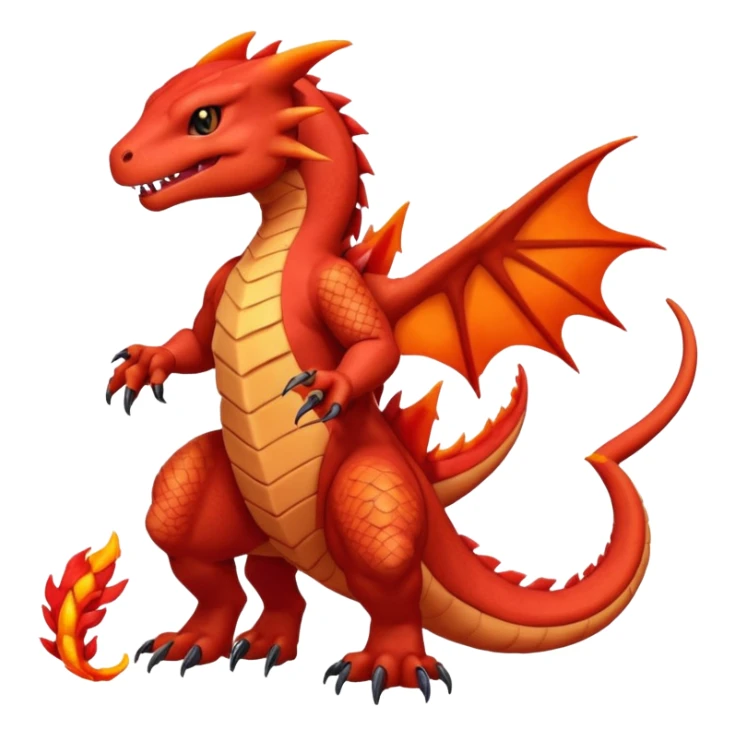 Guilmon-Salandit-Charmeleon-Fakémon-hybrid-creature (full body)  sticker