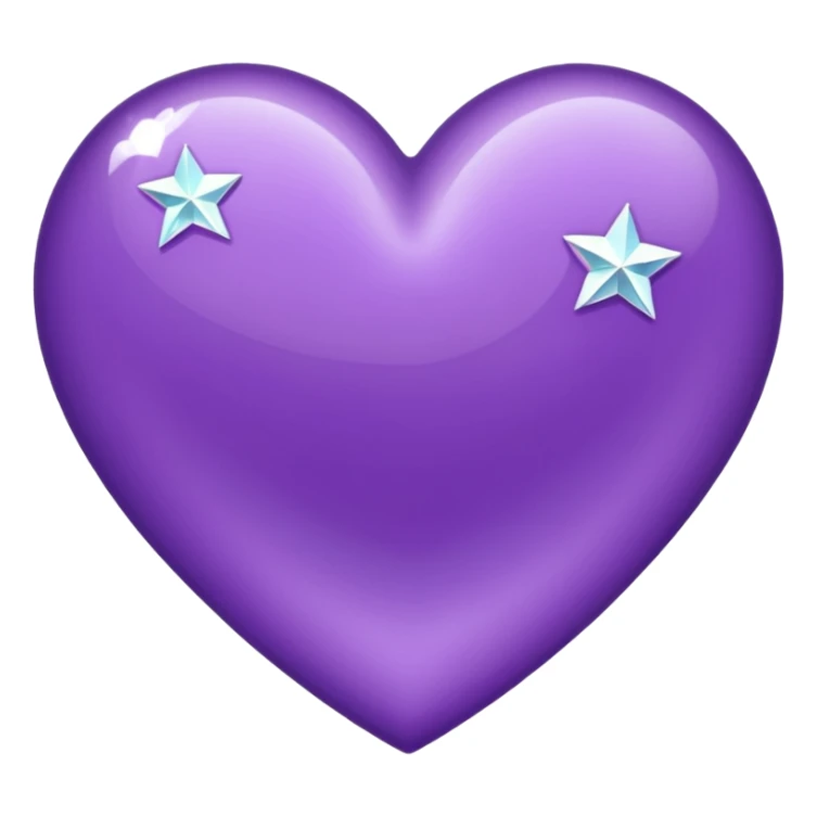 shiny purple heart with diamonds sticker