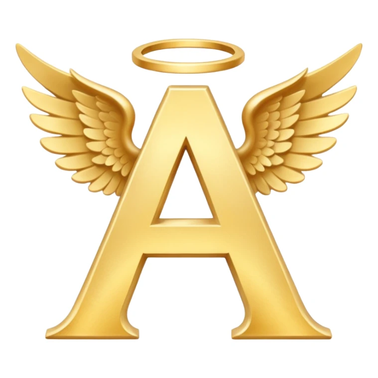 Letter A between two winds of angel sticker