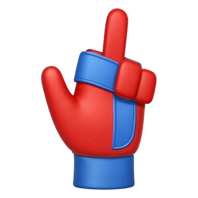 #1 glove thumbs up in blue (#00A3E0) and red (#F9423A)  sticker