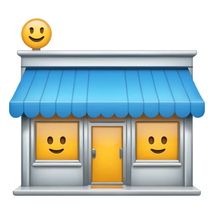 Emoji for an e-commerce marketplace: a web storefront, digital shop, or online shopping symbol. sticker