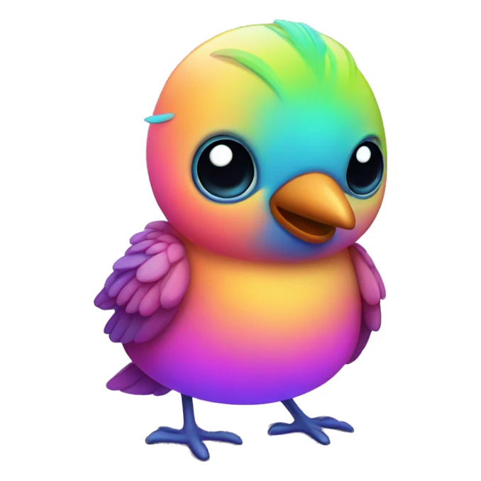 Cute neon baby bird  sticker