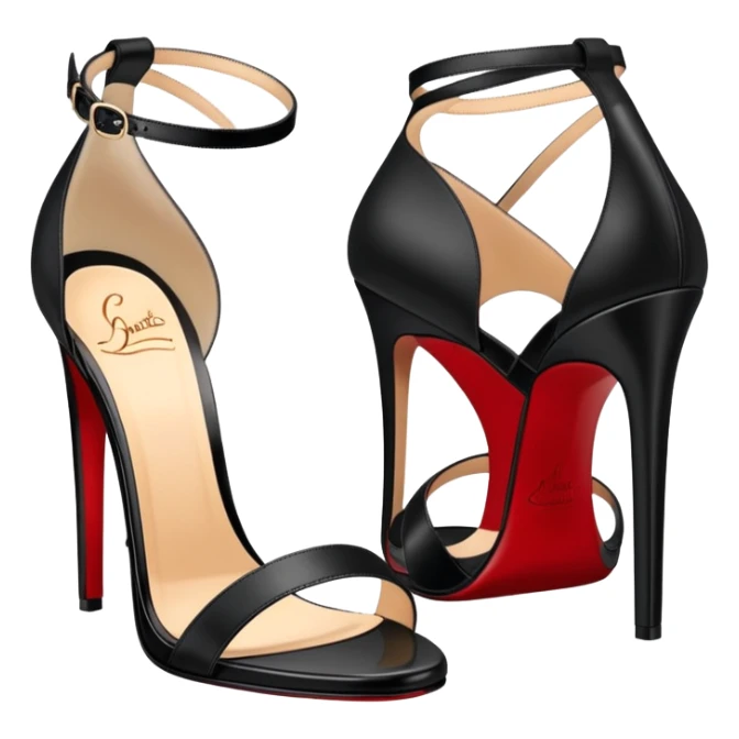 Louboutin 3 inch heels black sandals sticker