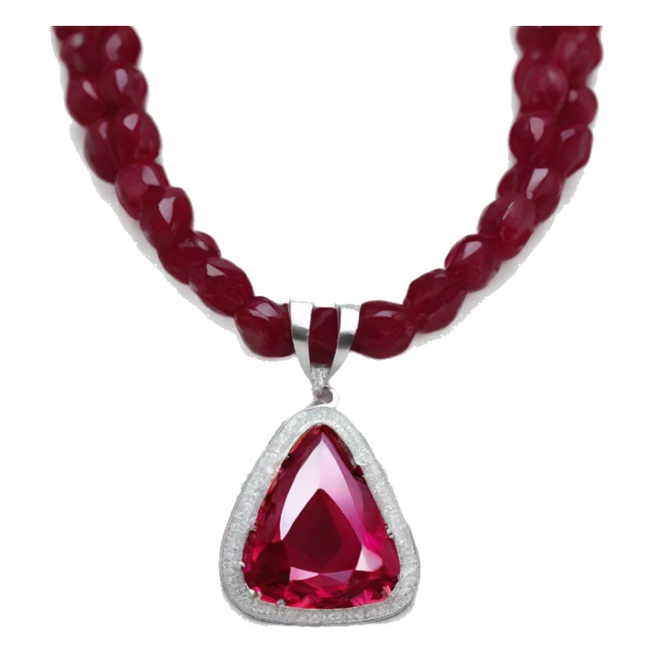 big ruby on a necklace tear closeup chain laid big emoji necklace moving silver chain  sticker