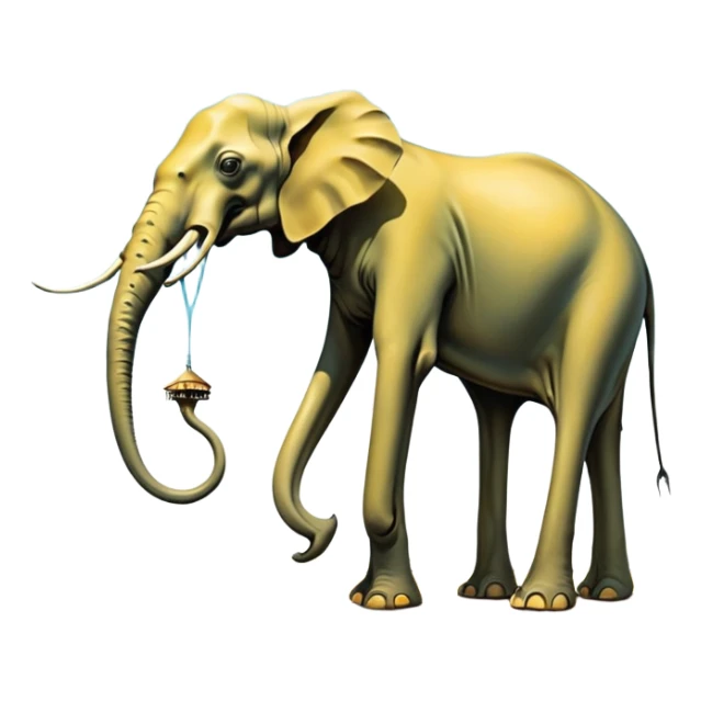 spam land surreal dali style melting landscape - surreal elephants with long legs like insects - from Salvador Dali's paintings with long legs like praying mantises sticker