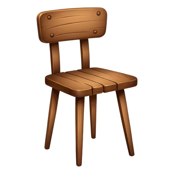 Wooden chair with on with three leg sticker