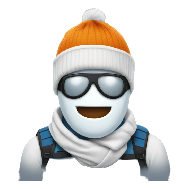 Snowman with a ski mask sticker