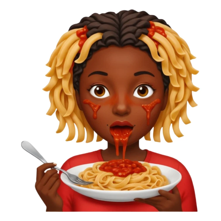 the black woman who eats pasta sticker