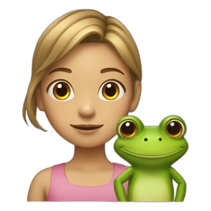 A frog in the shape of a girl sticker