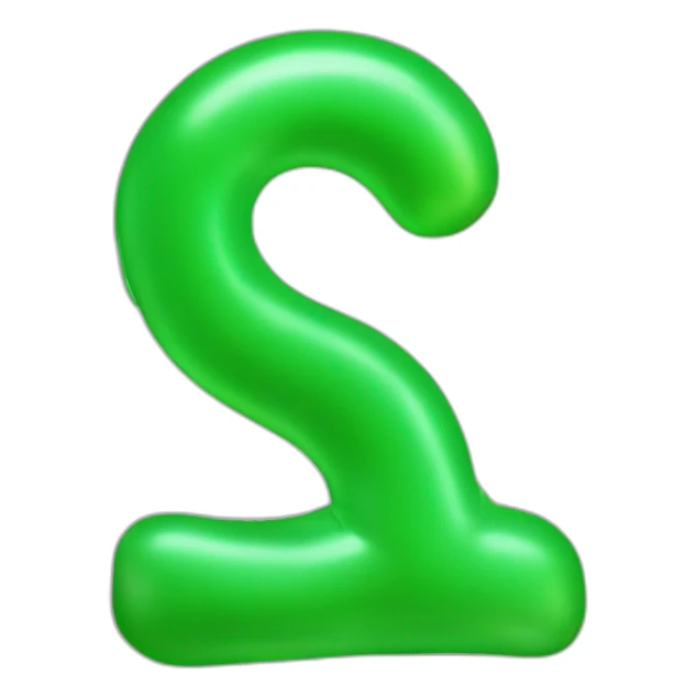 the green letter W shaped like a ballon sticker
