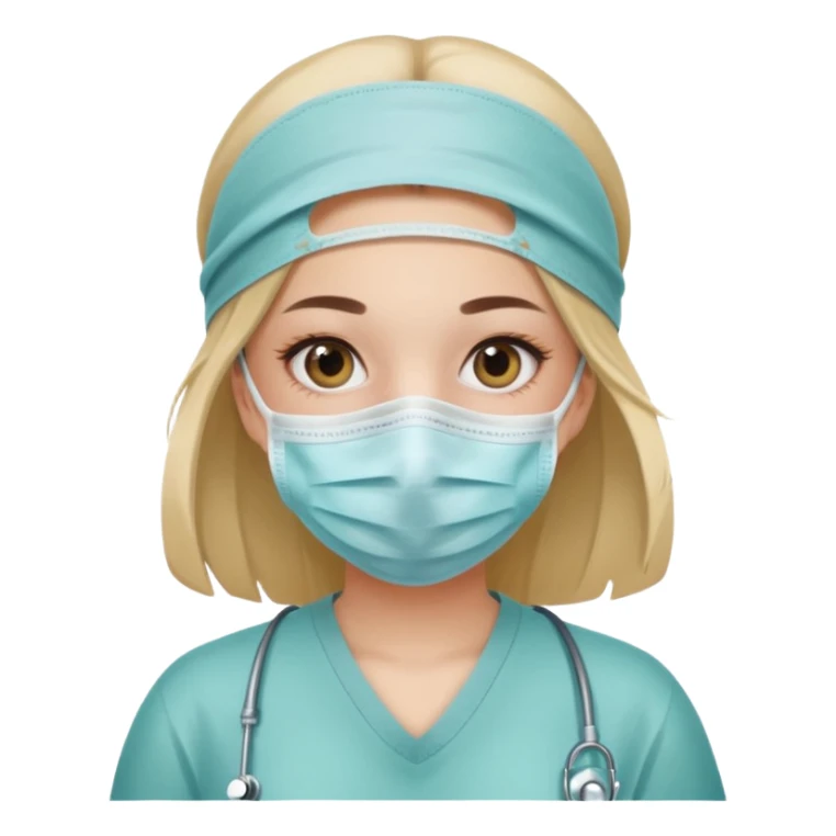 a girl wearing surgical mask sticker