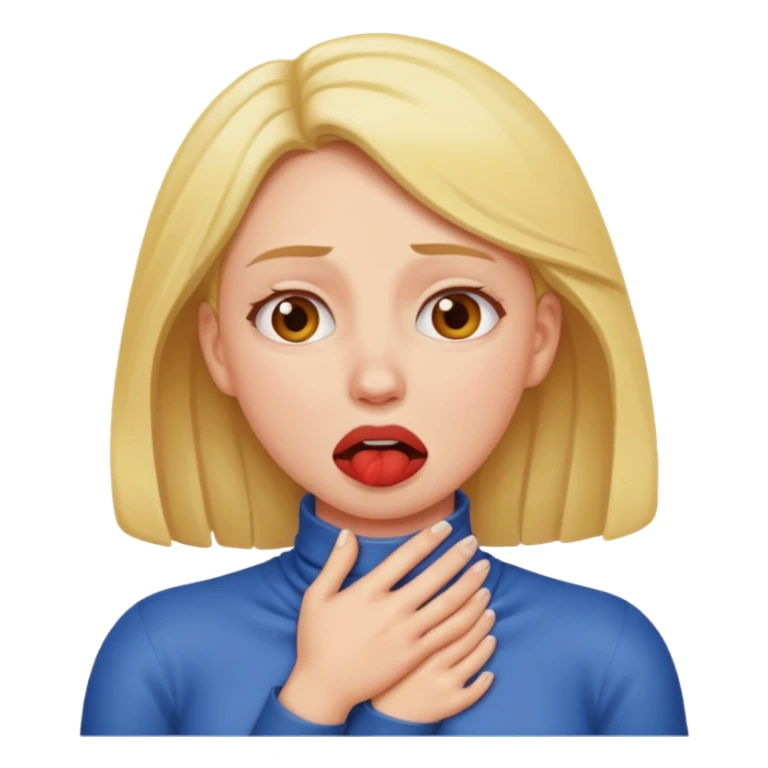 Woman choking herself sticker