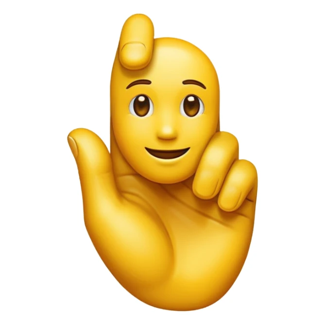 yellow emoji ios style hand making an 'L' shape with his thumb and first finger extended while the others not sticker