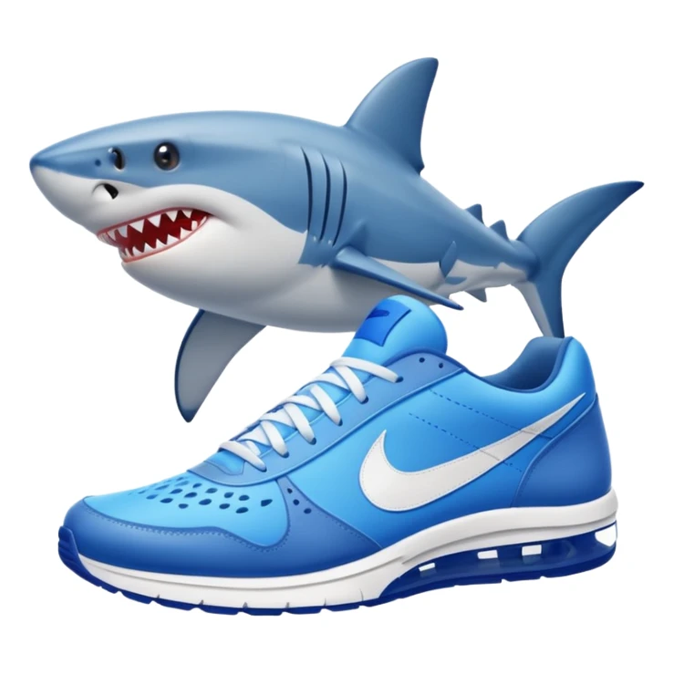 Shark with Nike shoes that are blue  sticker