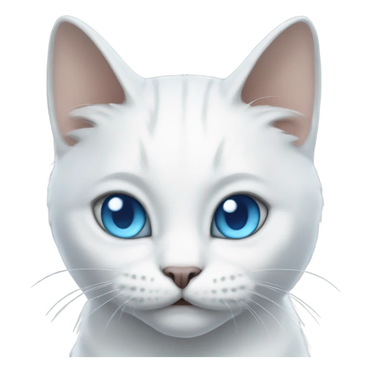 White cat with grey face and blue eyes that looks like a dragon sticker