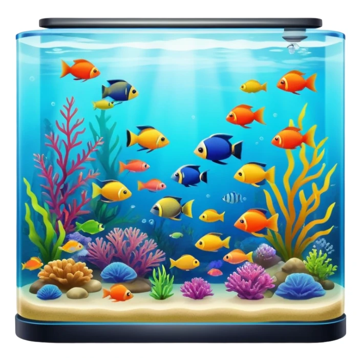 colorful aquarium with tropical fish sticker
