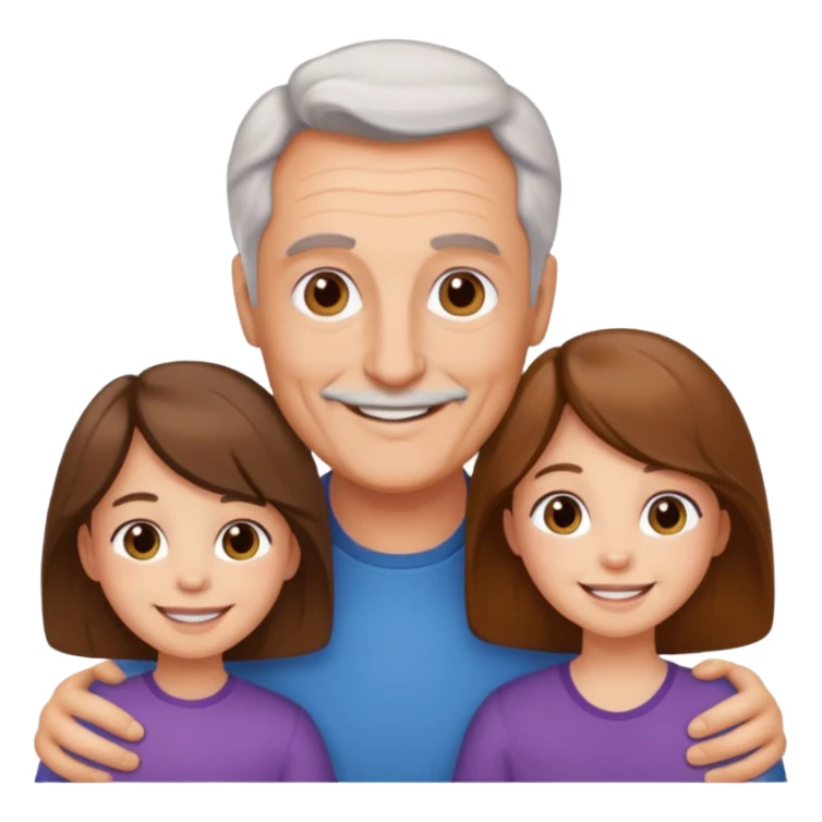 Papa solo avec ses deux filles et son fils sticker