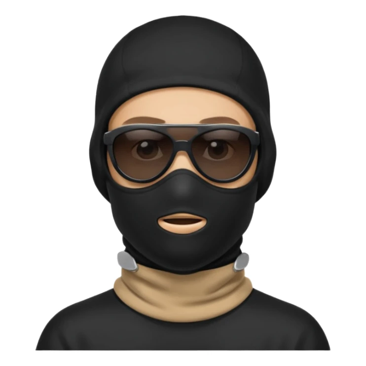 man in balaclava and black sunglasses sticker