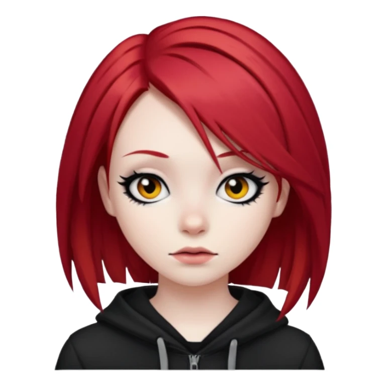 emo girl with red hair sticker