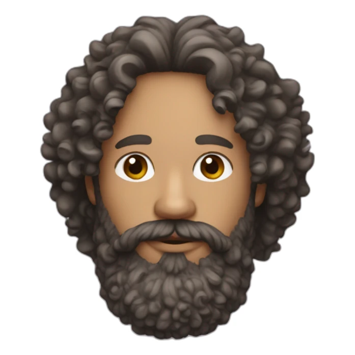 bearded and curly hair 40 year old musician sticker