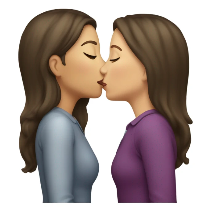 two  brunette caucasians kissing  sticker