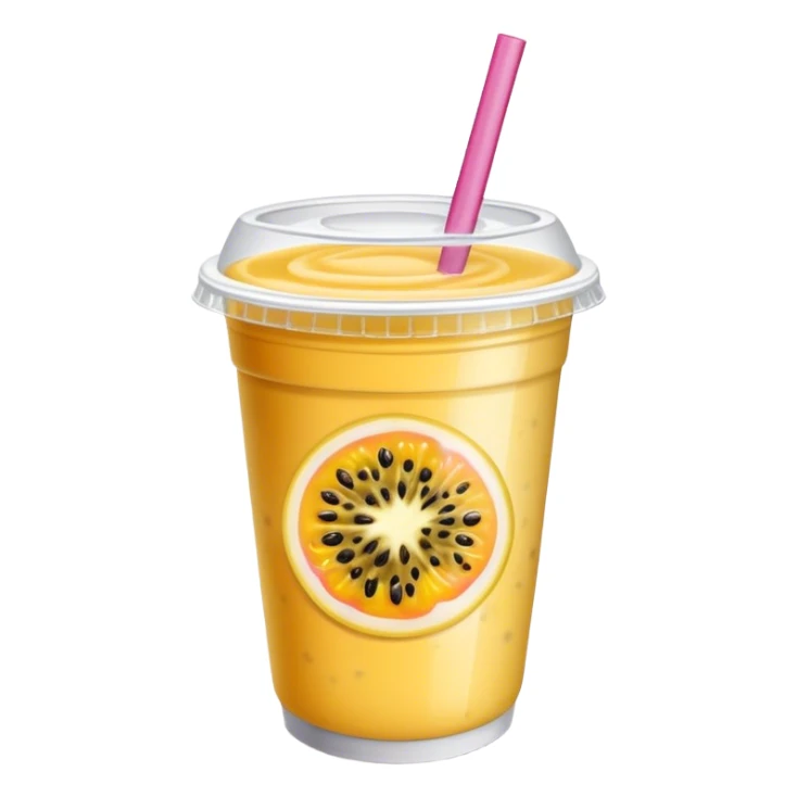Passionfruit smoothie in to go cup sticker