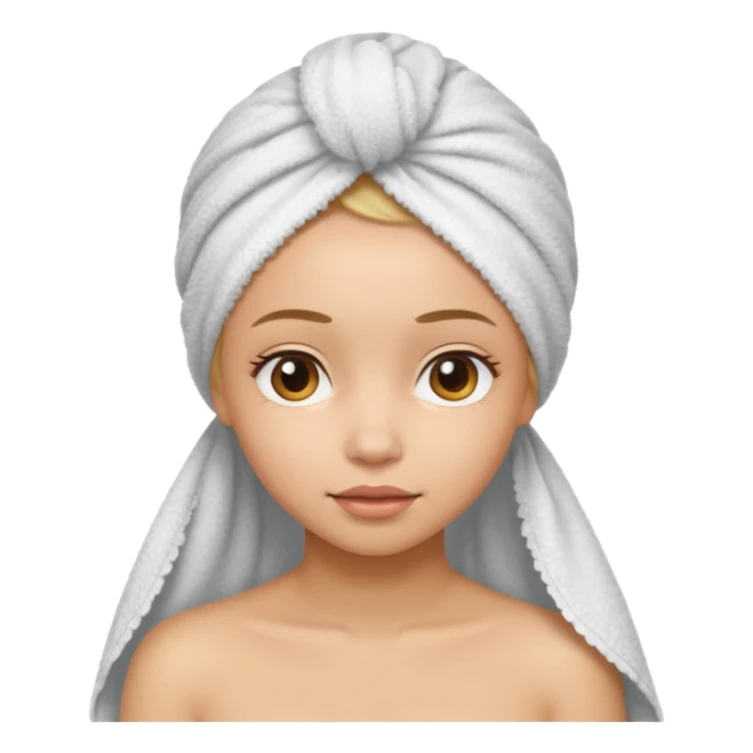 Face care girl hair covered with towel sticker