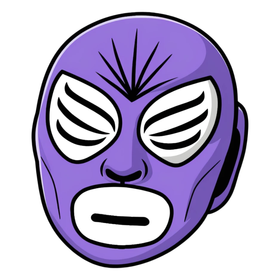 black and lavender luchador mask sticker