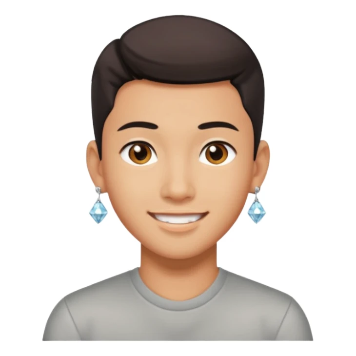zesty gay chinese boy with diamond stud earings sticker