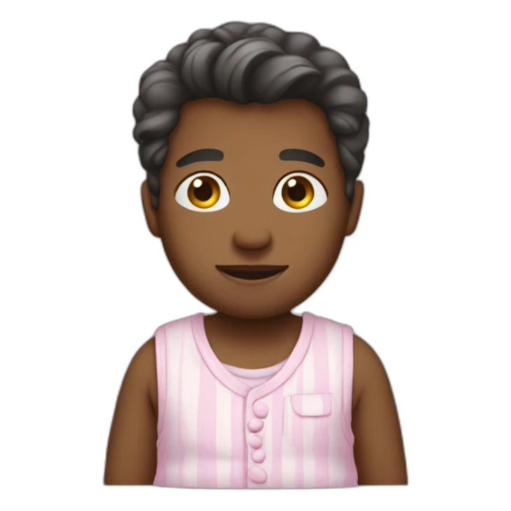 A man wearing baby clothes sticker