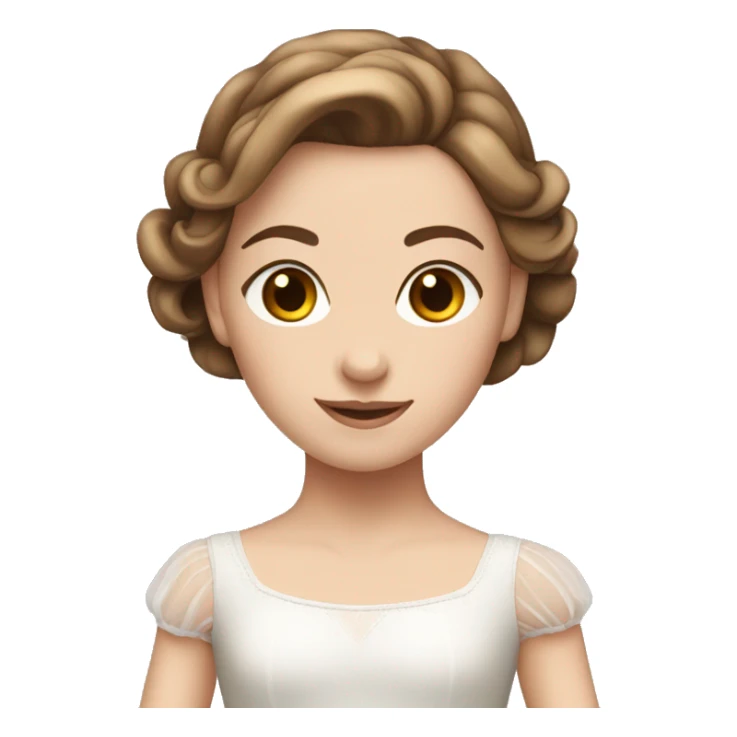 White girl with brown hair doing ballet sticker