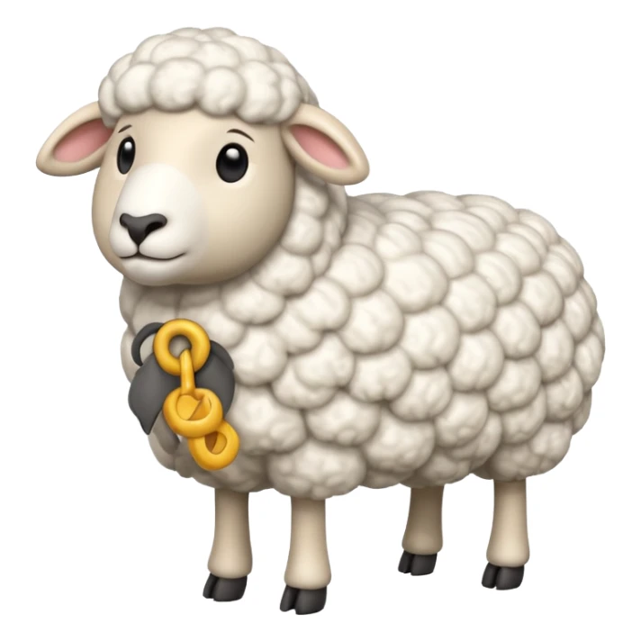 Sheep standing side  3D emoji png sticker