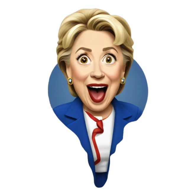 Hillary Clinton sticking her tongue out sticker