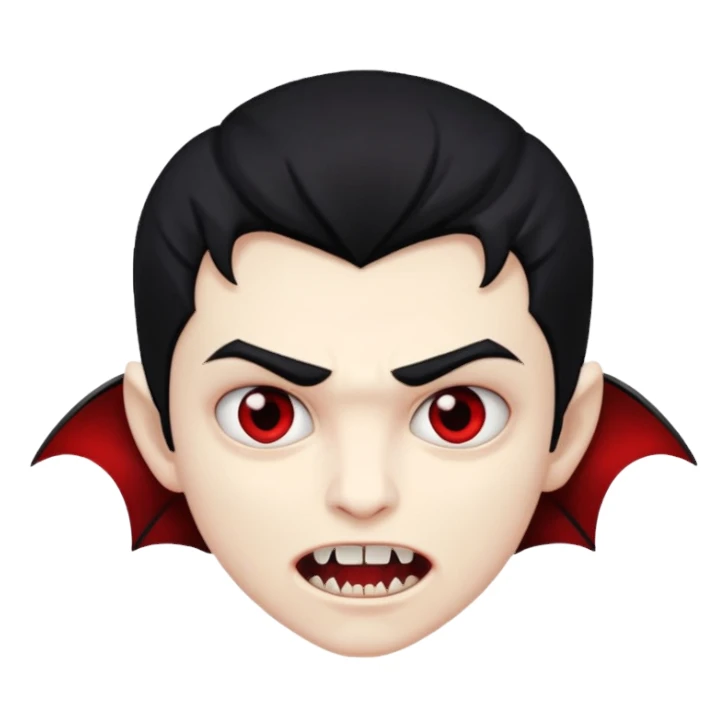 vampire boy, pale skin, fangs showing sticker