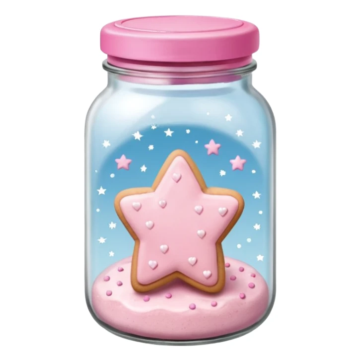pastel pink christmas cookies in different shapes in jar with pink lid  sticker