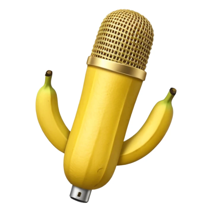 microphone made of banana sticker