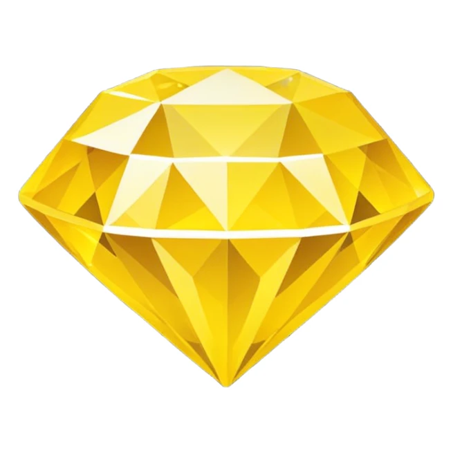 Keep the original emoji style and shape exactly the same.
Change the diamond color to a bright yellow.
Flat emoji style, clean vector look, no extra elements, no text, transparent background. sticker