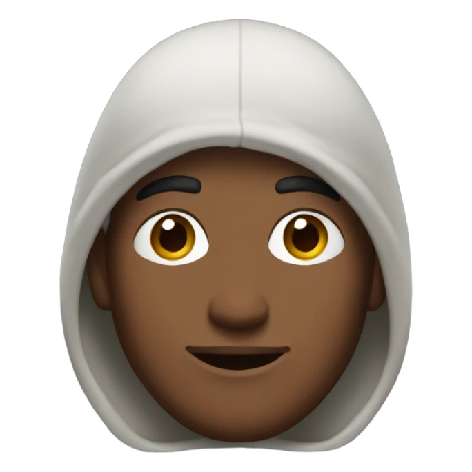 Make a guy with hoodie and cap with broen eyes sticker