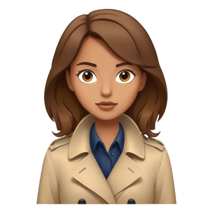 Women with brown hair in trench  sticker