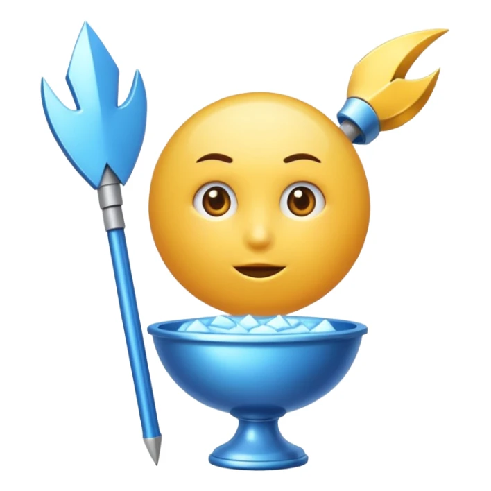 Una bola Azul claro con una flecha de verdadero sticker