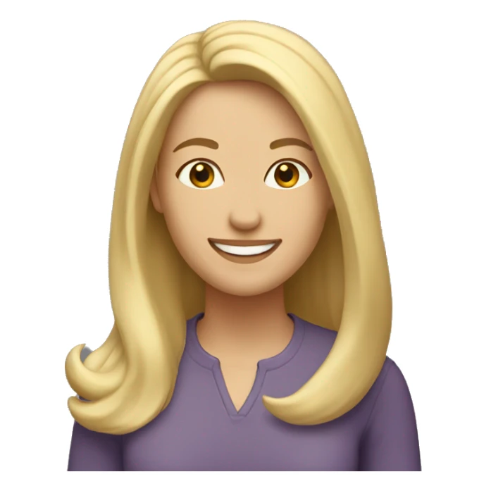 caucasian woman with mid-length blonde hair smiling sticker