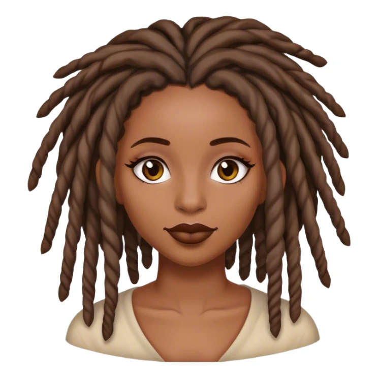 Black woman with locs makeup sticker