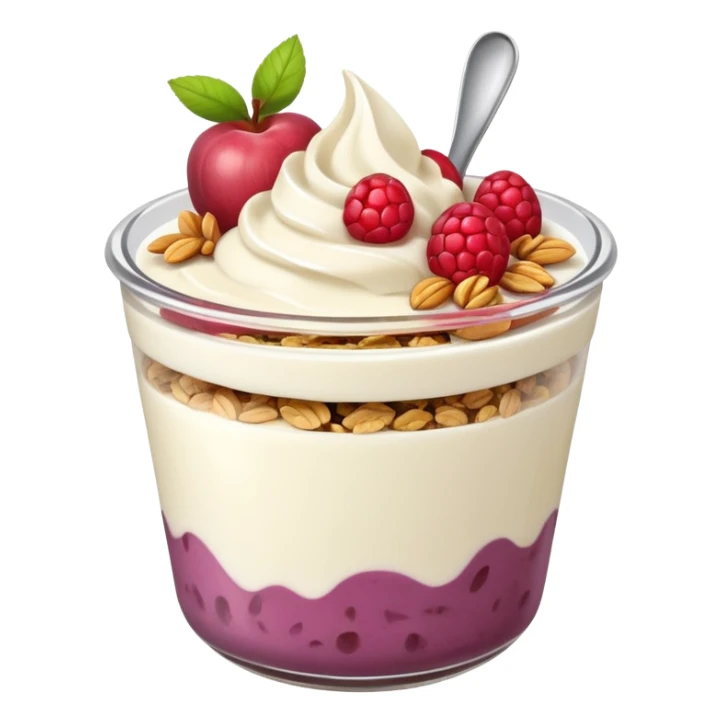 yogurt with fruit and granola on top sticker