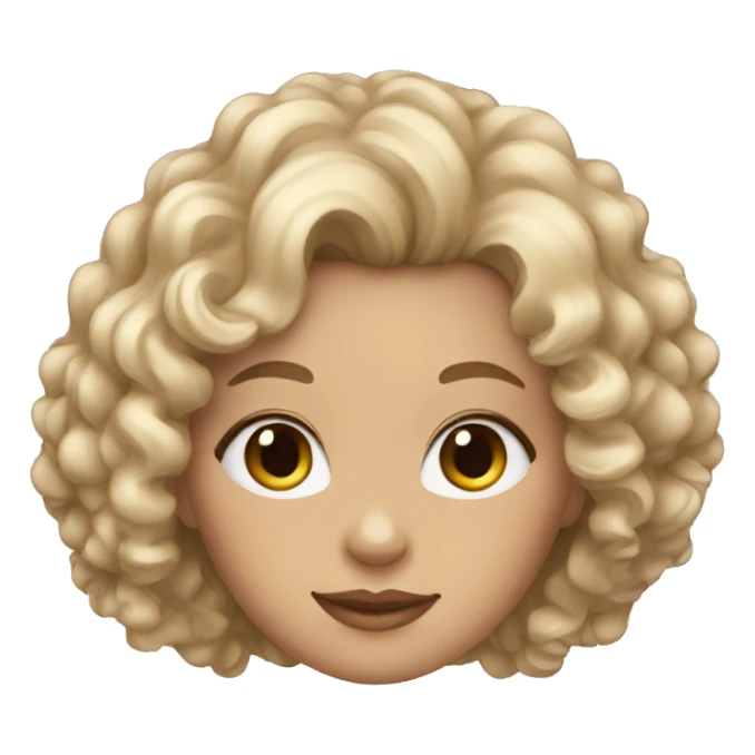 ash blonde curly hair girl sticker