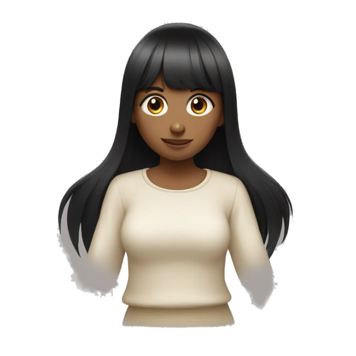 Straight long black hair girl with bangs and the other one too sticker