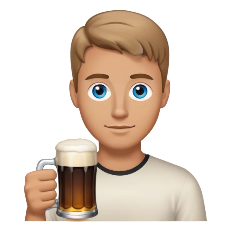 finance white guy light brown hair blue eyes wearing black holding beer sticker