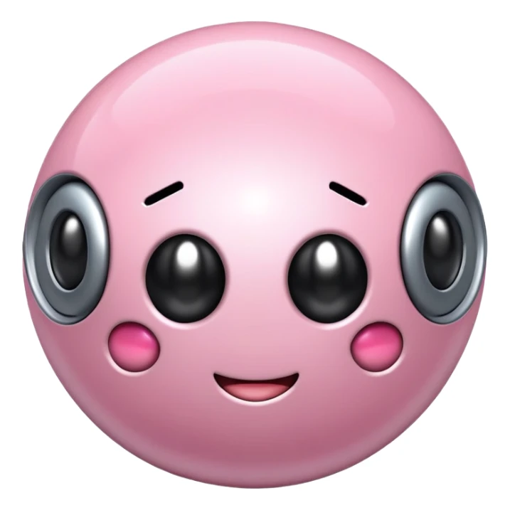 Metal cute black eyes Kirby ball driving on 4 car wheels sticker
