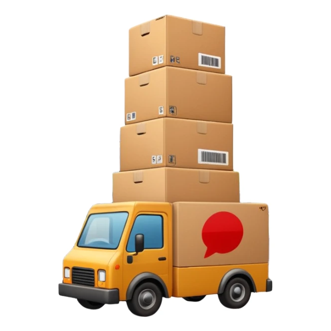 create a realistic emoji showing a express company sticker