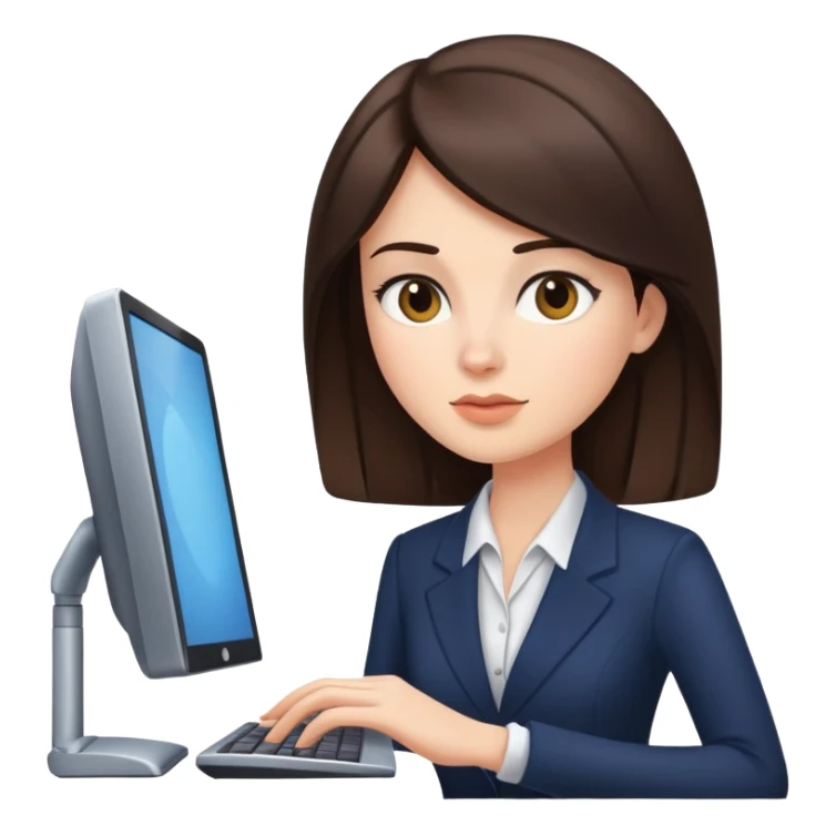 Brunette Business women sur un ordinateur  sticker