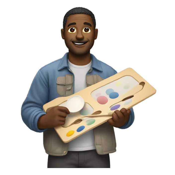 artist man holding a palette sticker